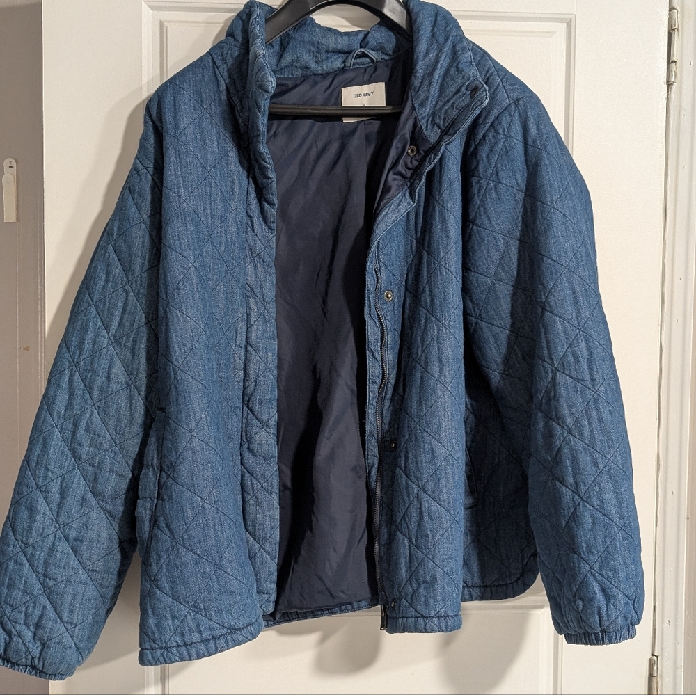 Old Navy Quilted Puffer Jacket Blue